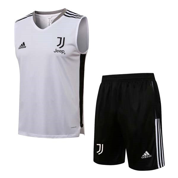 Camiseta Juventus Sin Mangas Conjunto Completo 2022 Blanco Negro
